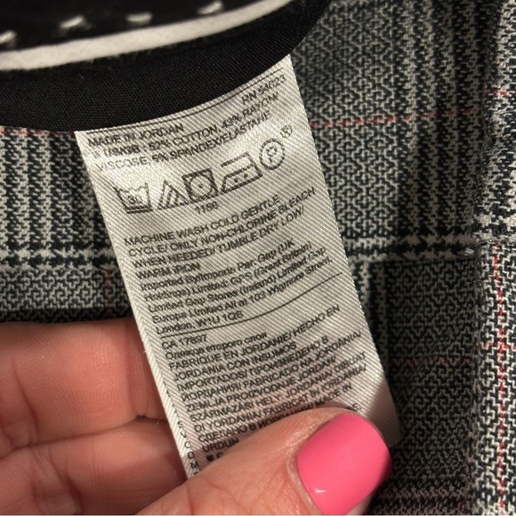 Banana Republic Women's Grey Multi Plaid Sloan Slim Ankle Pants size 4 - Picture 8 of 13